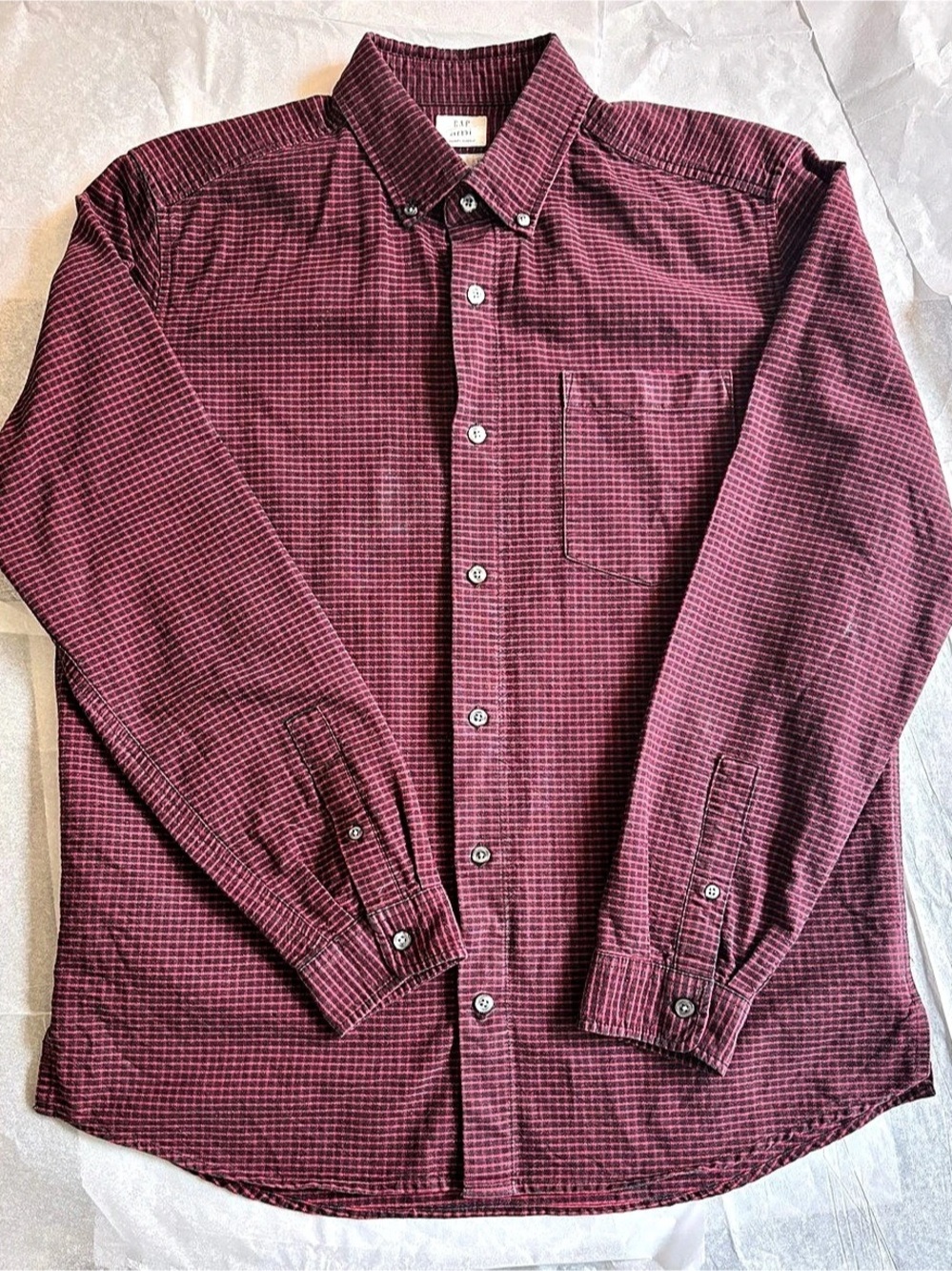 GAP x AMI Alexandre Mattiussi Red Black Gingham Button-Down Shirt Gingham